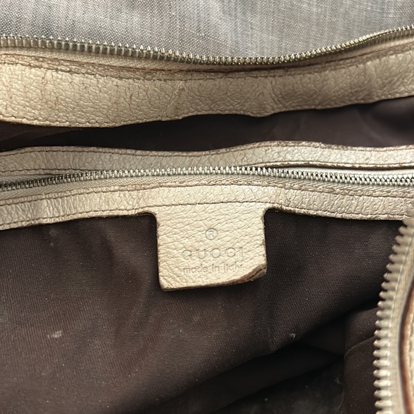 Gucci Beige/Off White GG Canvas and Leather Glam Hobo - Picture 6 of 10
